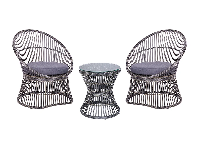 Ensemble pour bistro avec coussins MESYNA Taupe