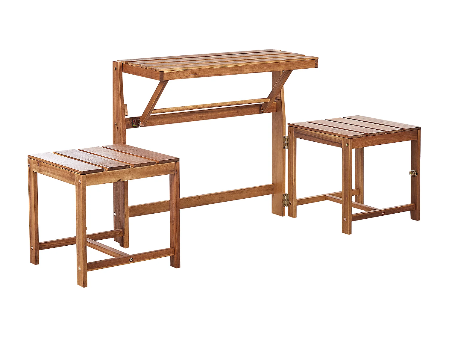 Ensemble banc de jardin et set de bistrot convertibles TUENNO Acacia Marron