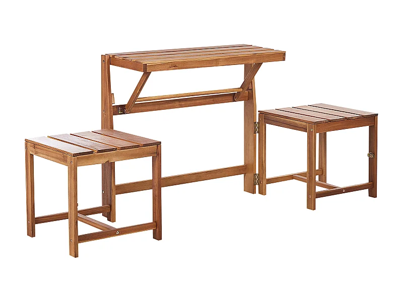 Ensemble banc de jardin et set de bistrot convertibles TUENNO Acacia Marron