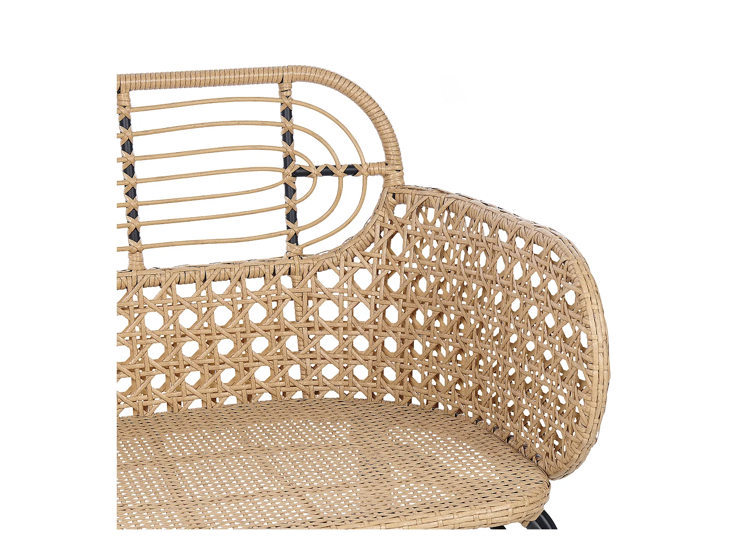 Ławka ogrodowa z poduchą PRATELLO 122 cm Technorattan Naturalny