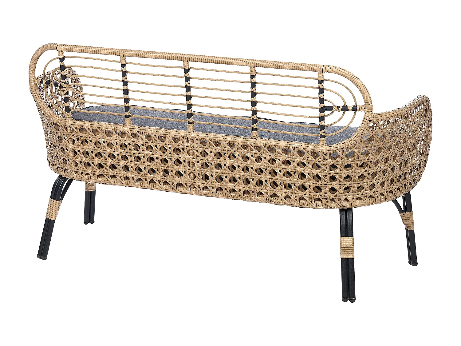 Banc avec coussin d'assise PRATELLO 122 cm Naturel