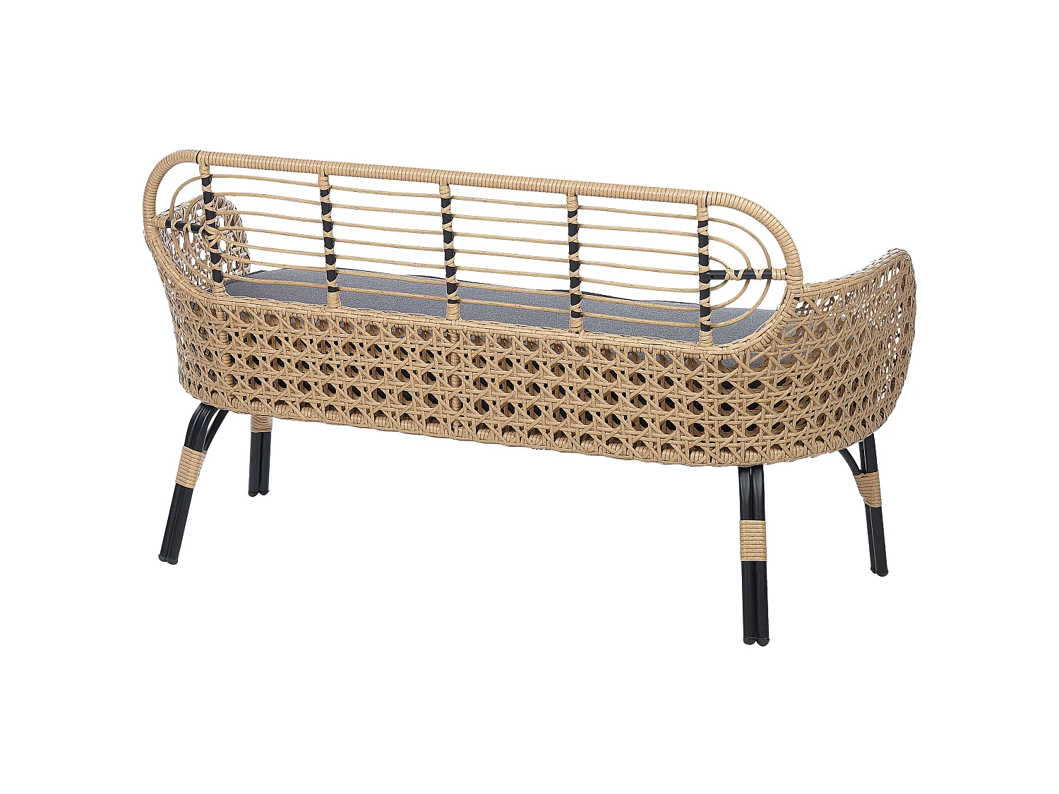 Banc avec coussin d'assise PRATELLO 122 cm Naturel