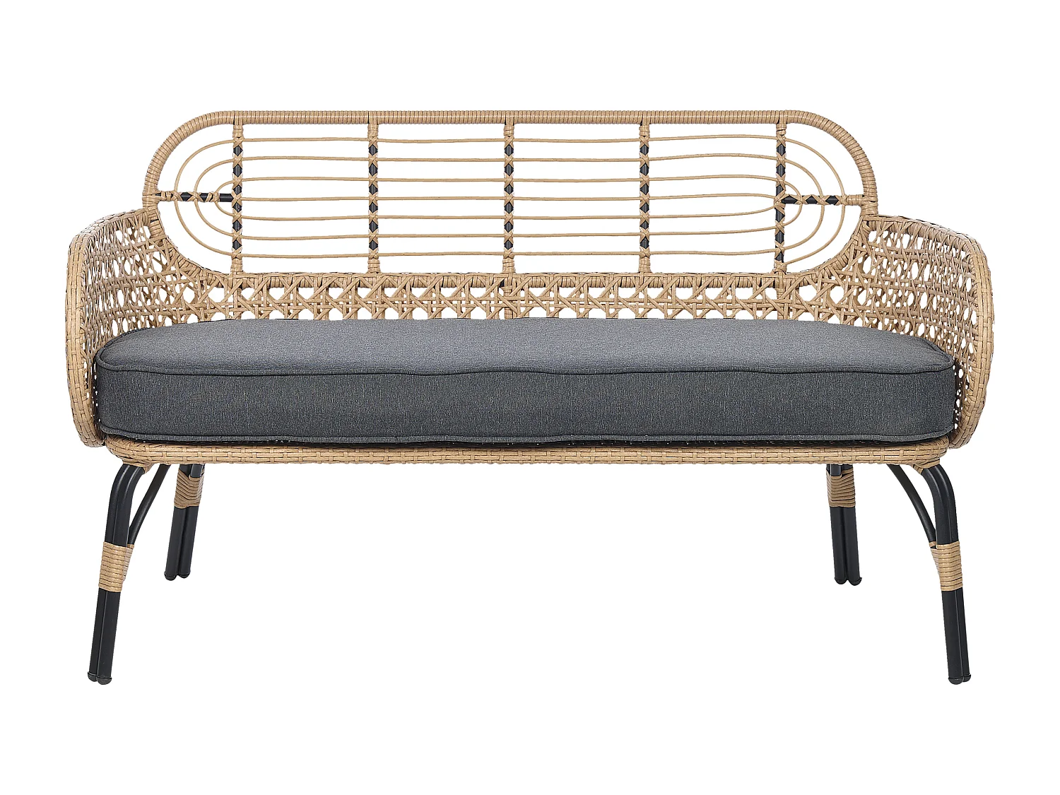 Banc avec coussin d\'assise PRATELLO 122 cm Naturel