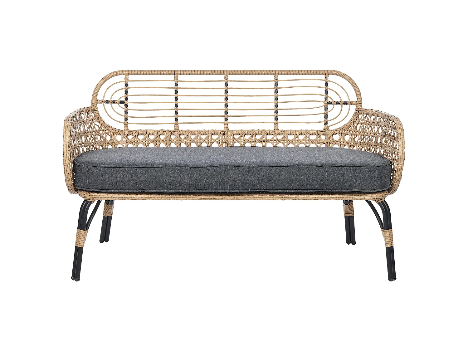 Banc avec coussin d'assise PRATELLO 122 cm Naturel