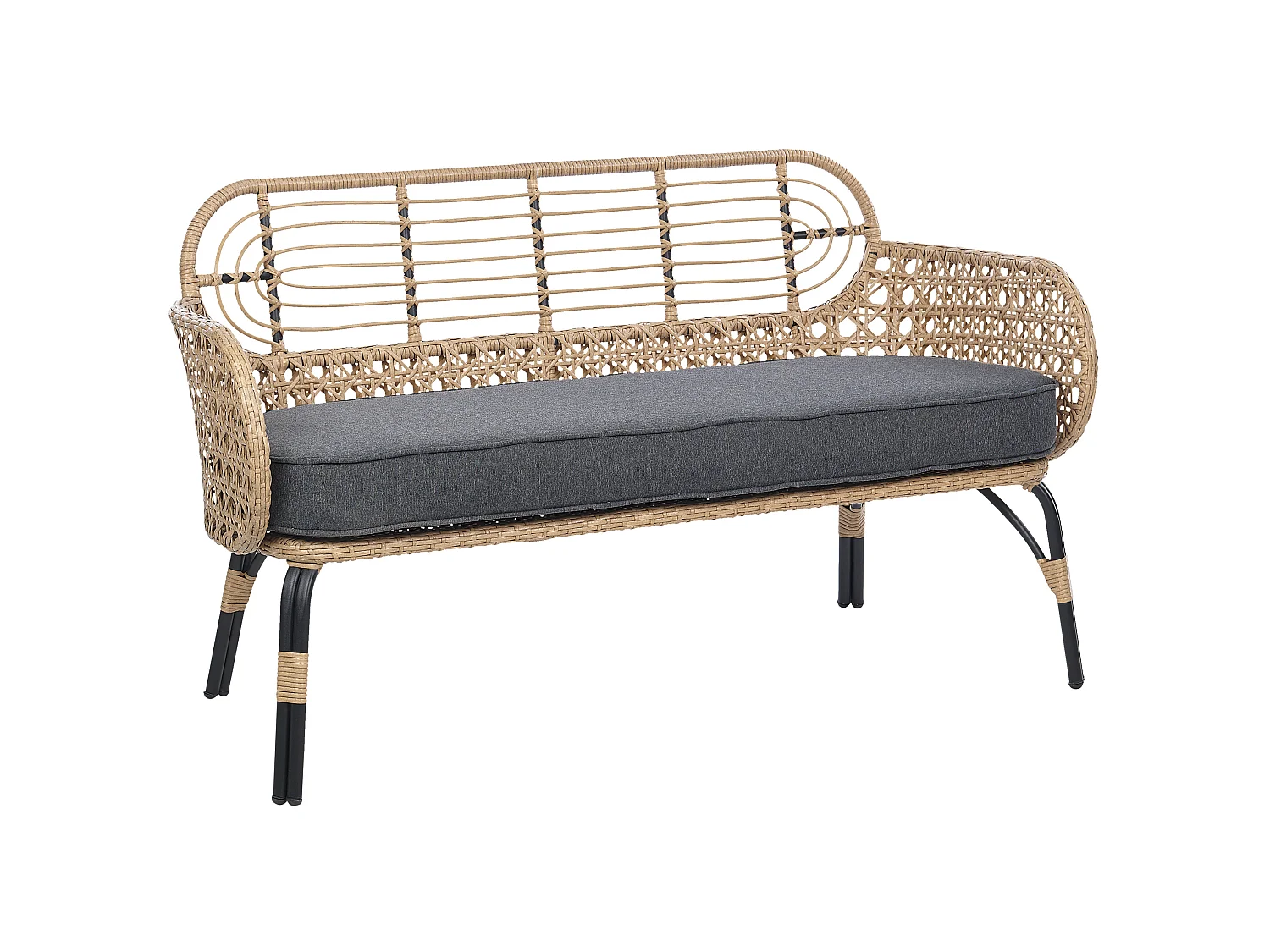 Banc avec coussin d'assise PRATELLO 122 cm Naturel