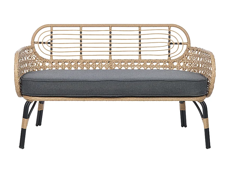 Banc avec coussin d'assise PRATELLO 122 cm Naturel