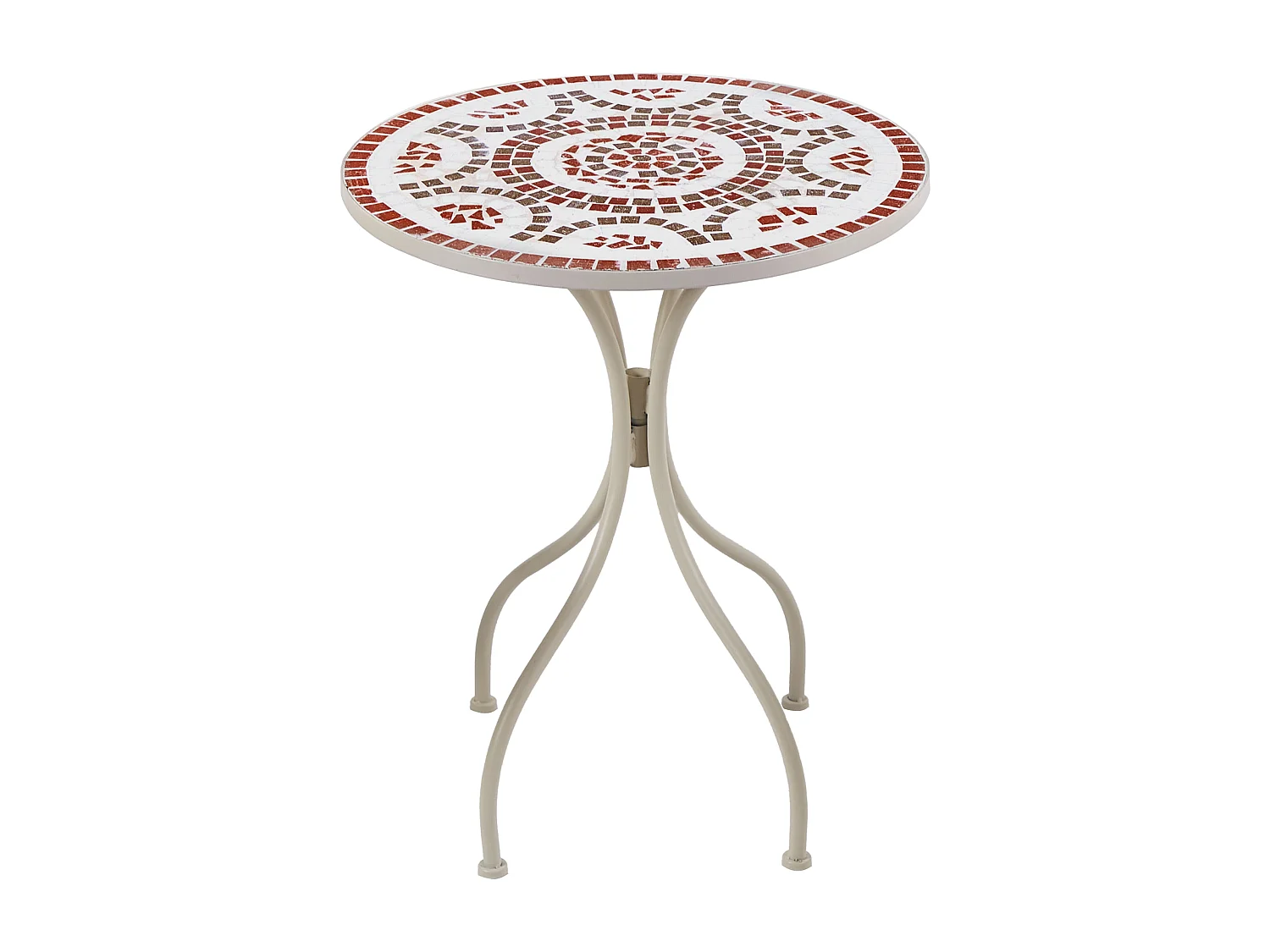 Balkon Set Metall weiß Mosaik Muster 2 Stühle 1 Tisch Spello