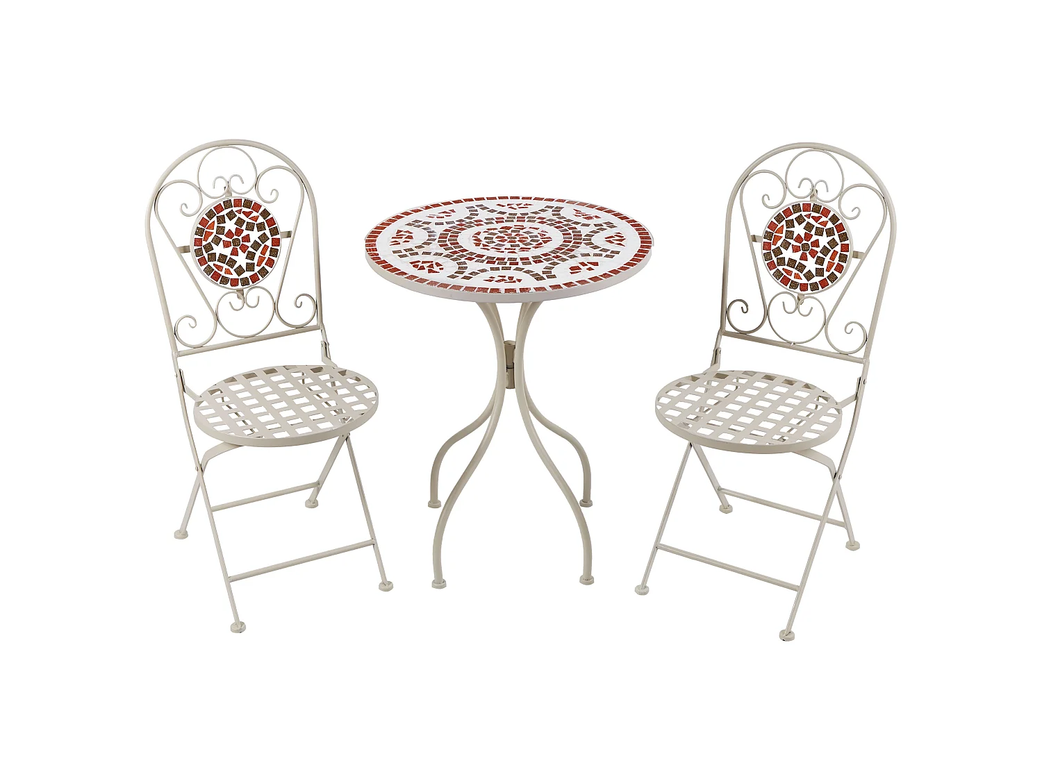 Ensemble pour bistro Pliant SPELLO Métal Blanc