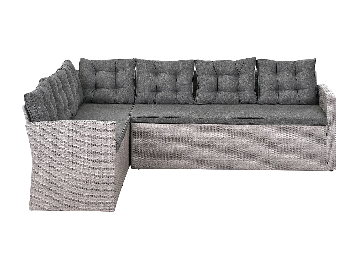 Sofa narożna ogrodowa z technorattanu 8 osobowa szara VITERBO