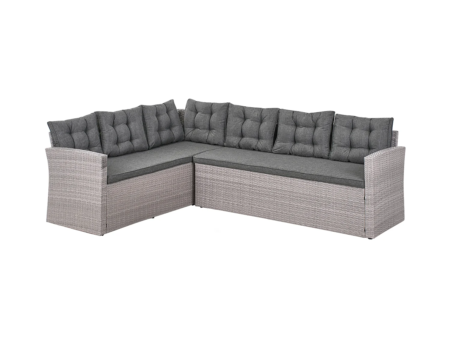 Sofa narożna ogrodowa z technorattanu 8 osobowa szara VITERBO