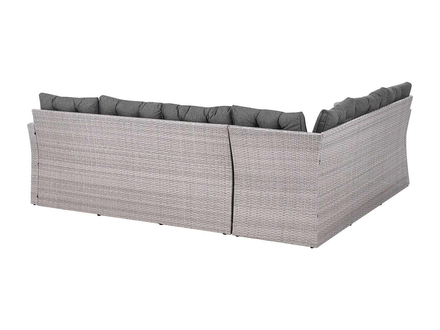 Sofa narożna ogrodowa z technorattanu 8 osobowa szara VITERBO