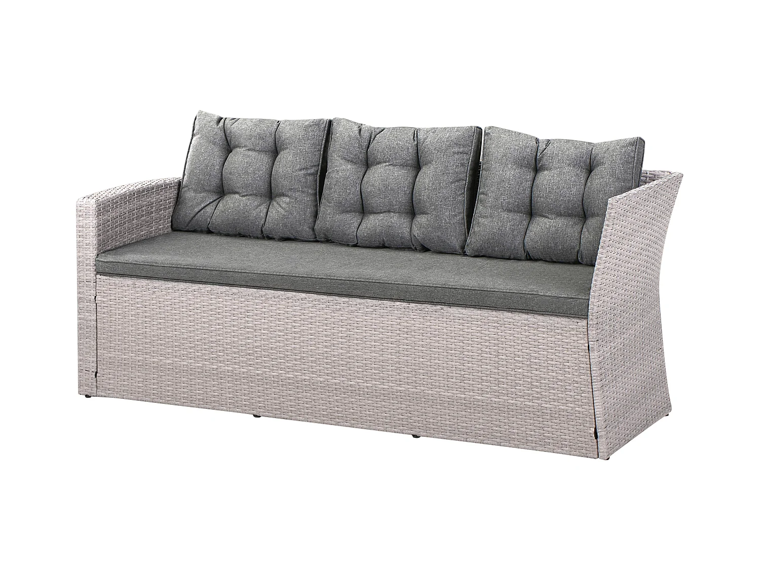 Sofa narożna ogrodowa z technorattanu 8 osobowa szara VITERBO