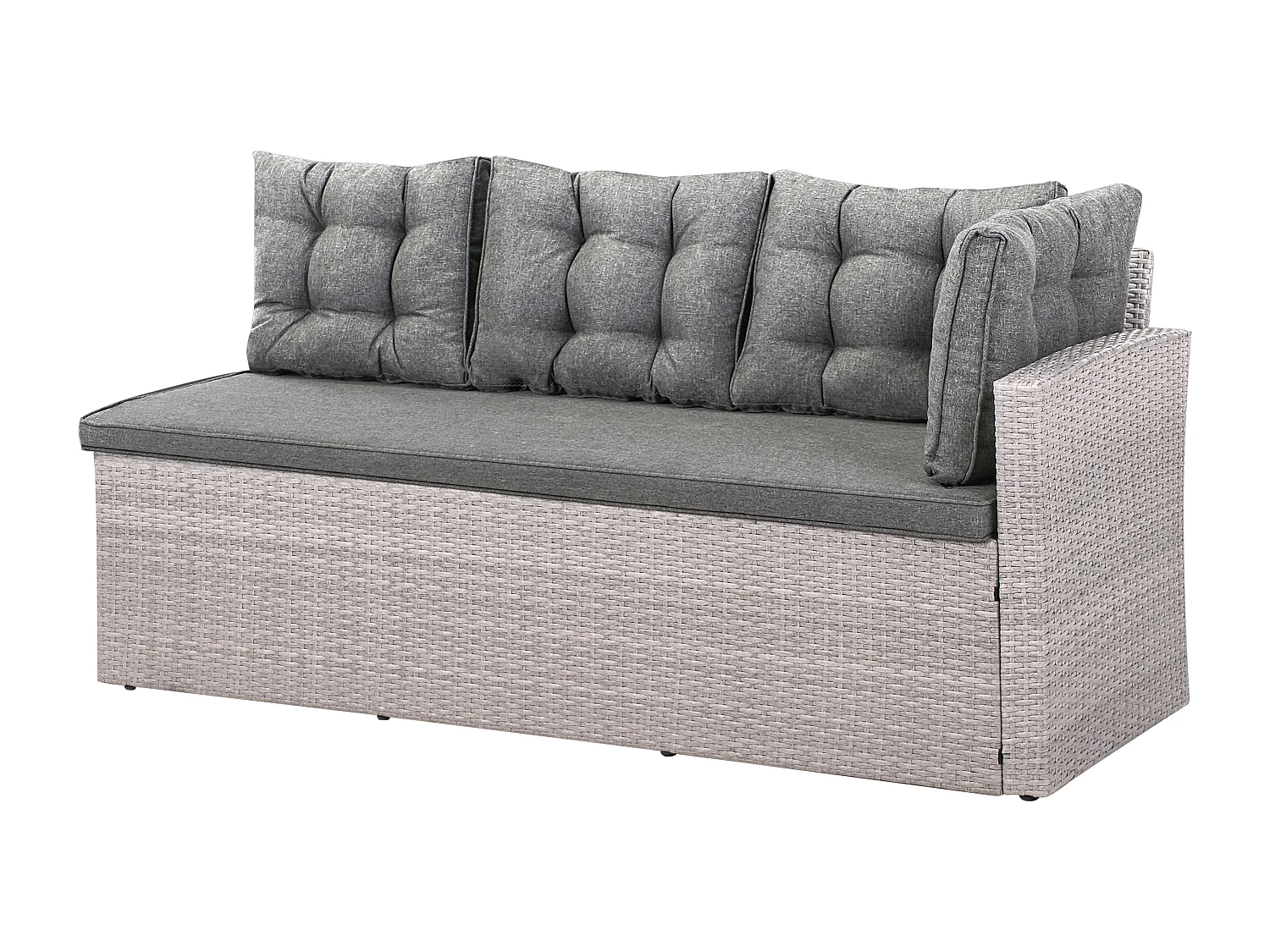 Sofa narożna ogrodowa z technorattanu 8 osobowa szara VITERBO