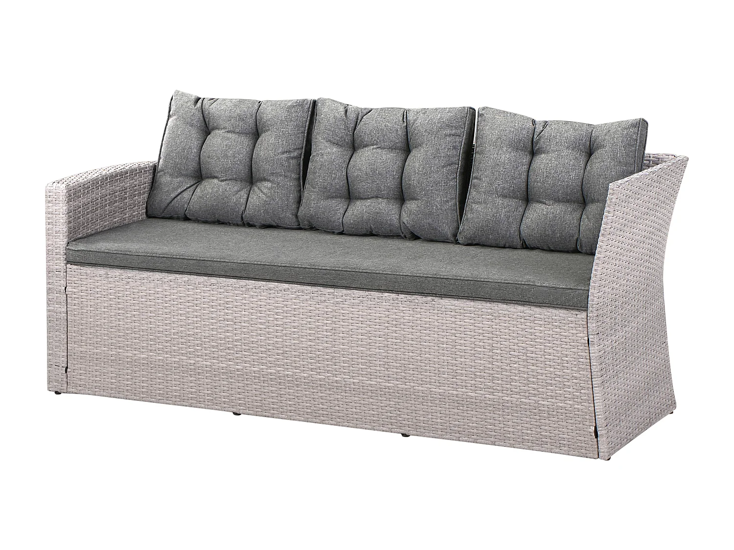 Sofa narożna ogrodowa z technorattanu 8 osobowa szara VITERBO