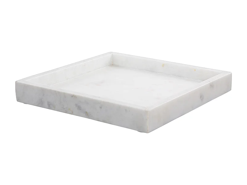 Bandeja decorativa KATERINI Efeito de mármore Pedra Branco
