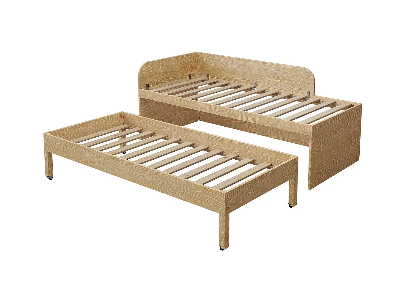 Lit gigogne 90x200 cm bois massif bois NOHA