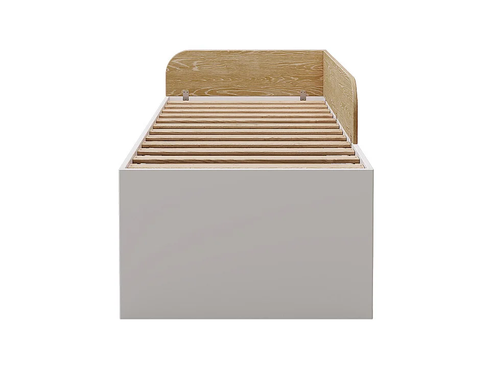 Lit gigogne 90x200 cm bois massif blanc et bois NOHA