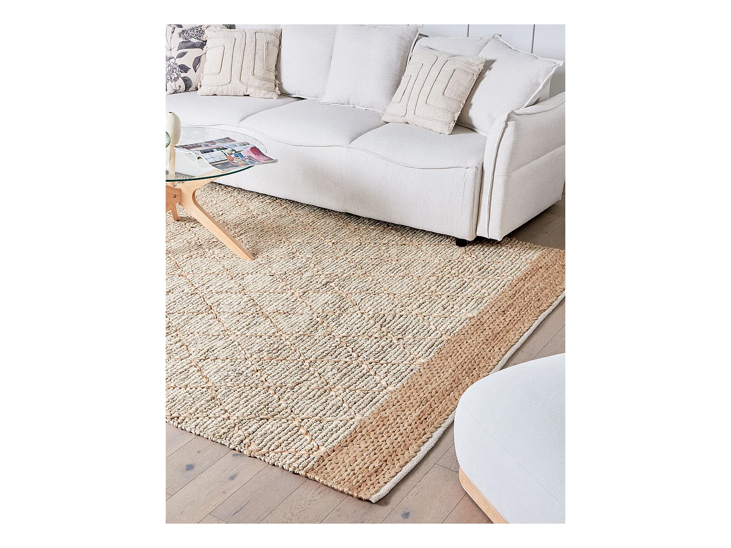 Vloerkleed TELLIKAYA 200 x 300 cm Jute Beige