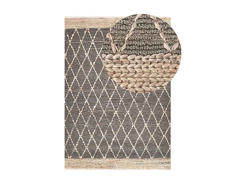 Teppich TELLIKAYA 160 x 230 cm Jute Grau