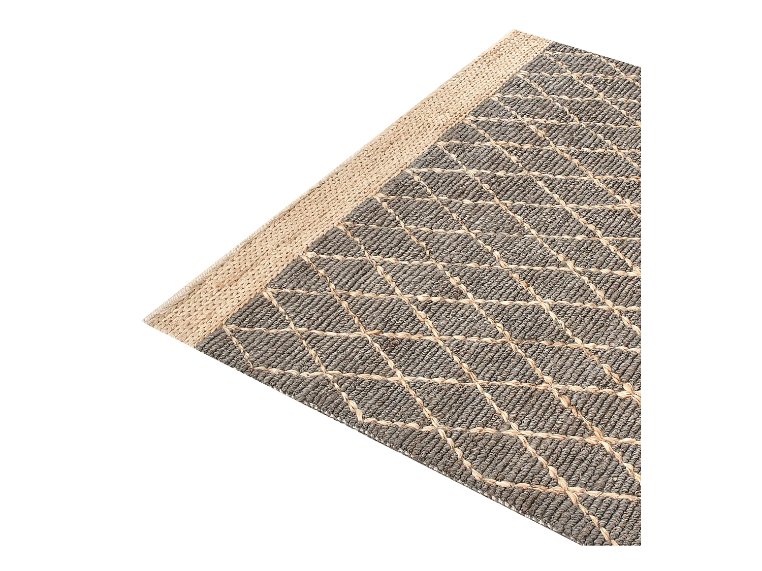 Vloerkleed TELLIKAYA 200 x 300 cm Jute Grijs