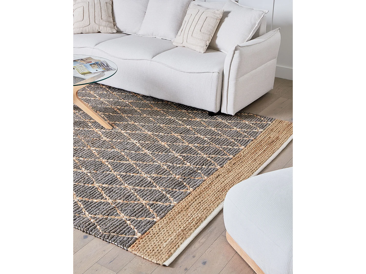 Teppich TELLIKAYA 200 x 300 cm Jute Grau