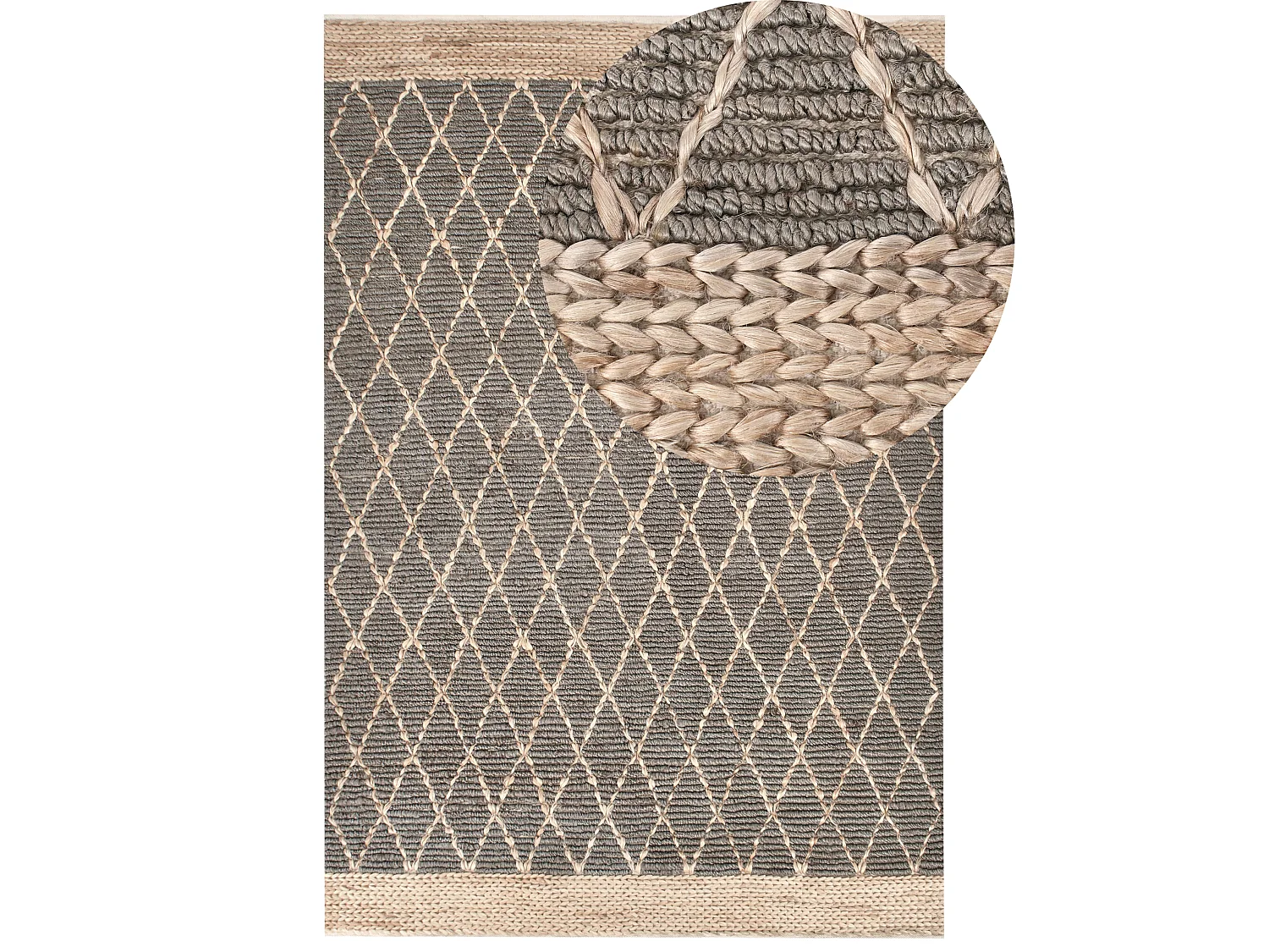 Teppich TELLIKAYA 200 x 300 cm Jute Grau