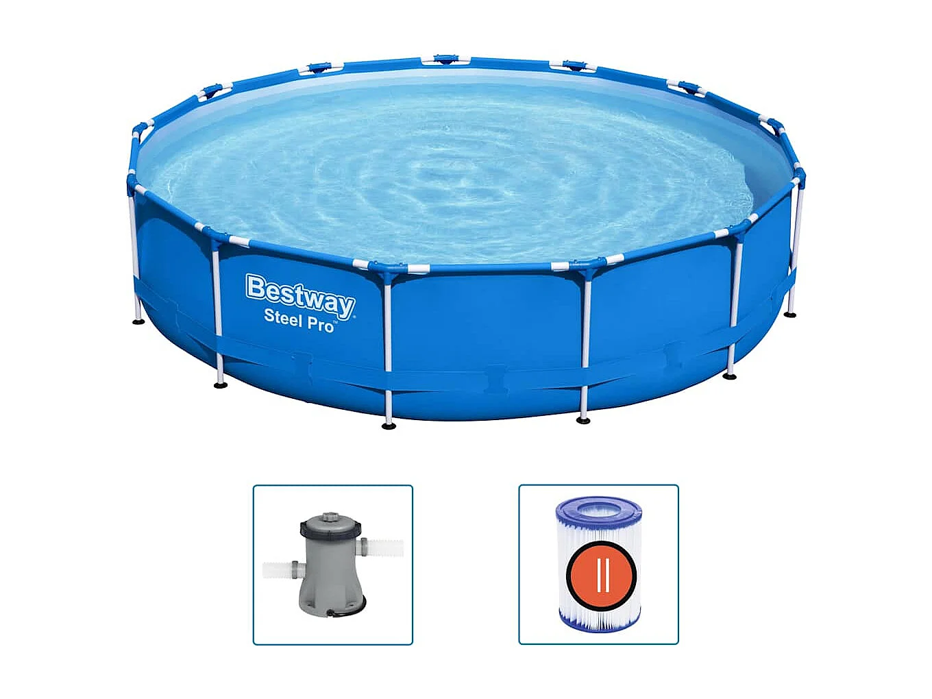 Piscina Steel Pro Redonda 396x84 cm para Diversão em Família