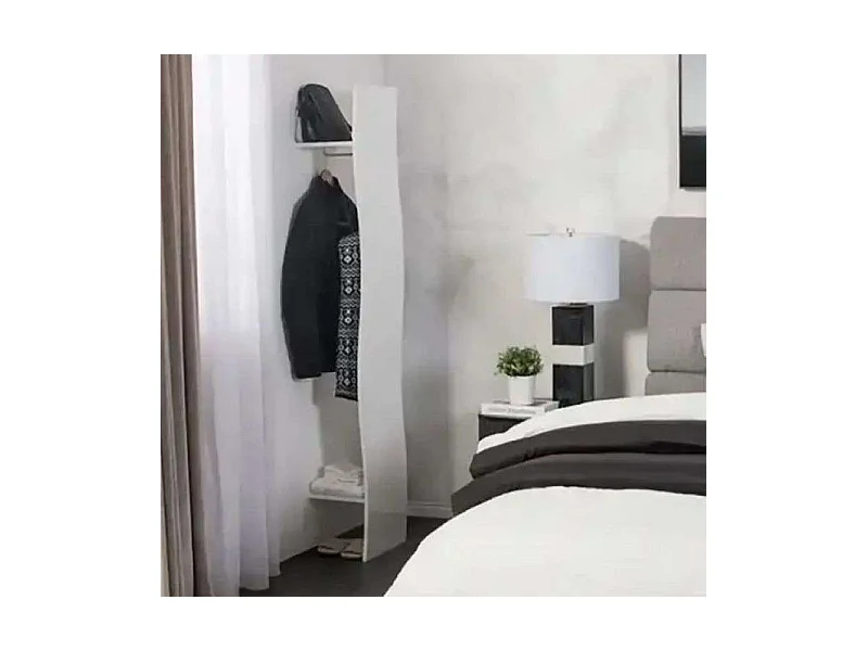 Mobile ingresso ONDA L 40 x H 185.2 x P 26.6 cm bianco lucido