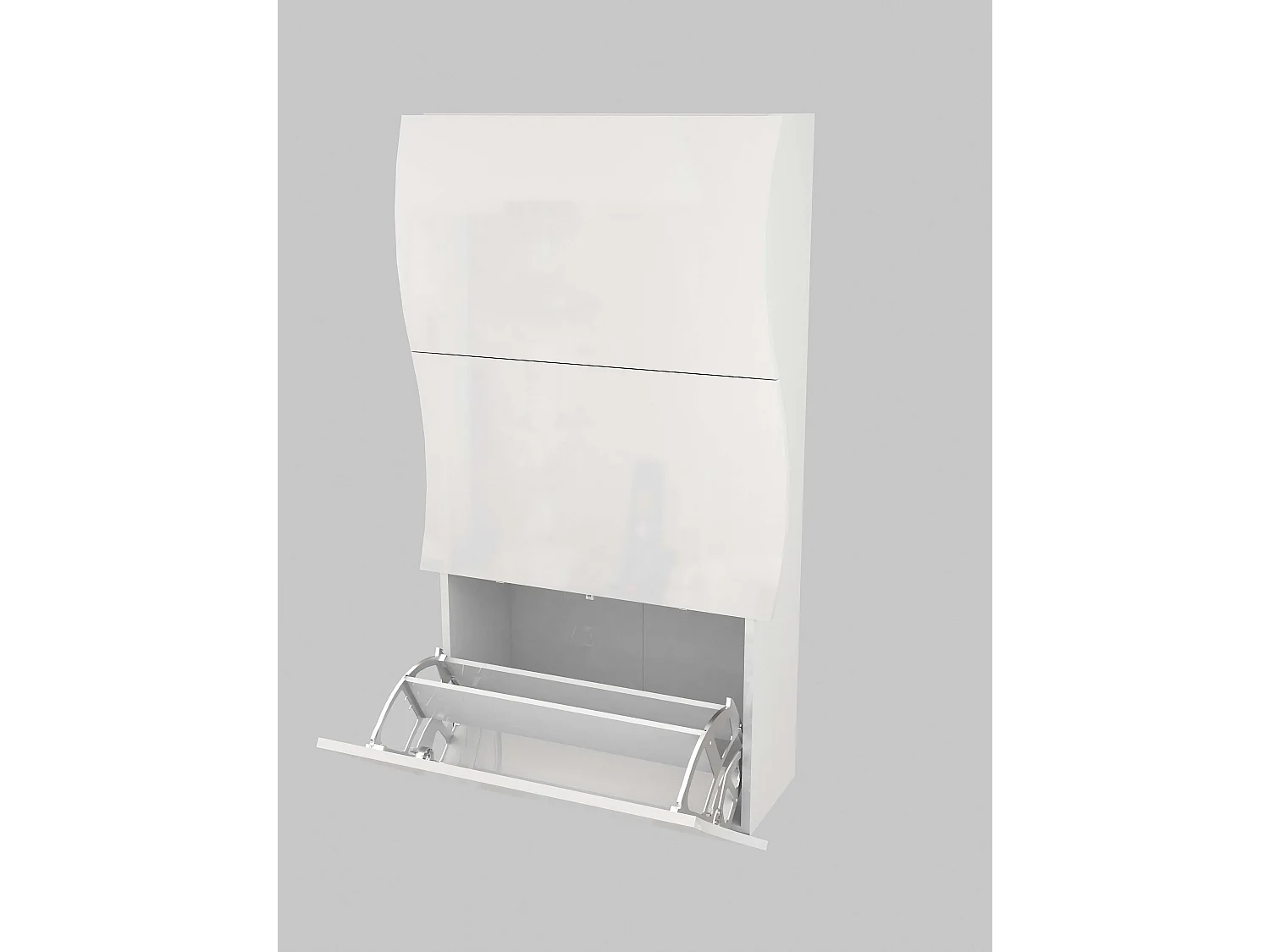 Scarpiera 3 ante L 71 x H 121.5 x P 26.6 cm 18 paia, bianco