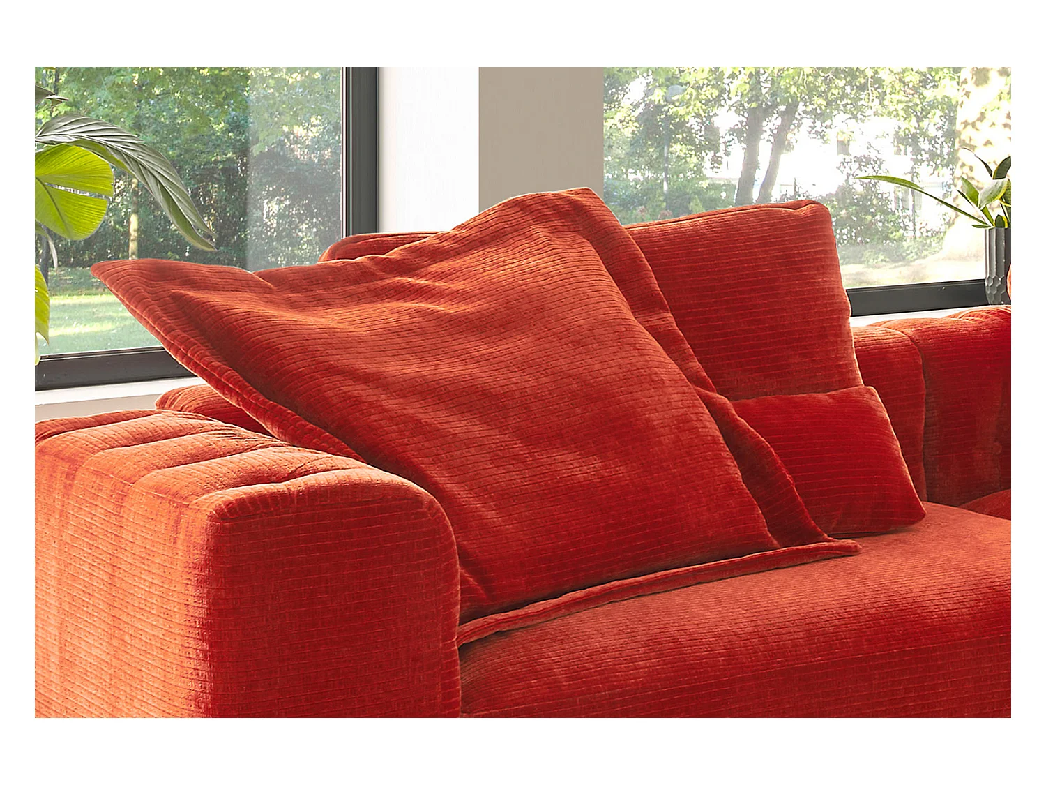 Coussin Flutter - Rouge Velours côtelé - SEPHI