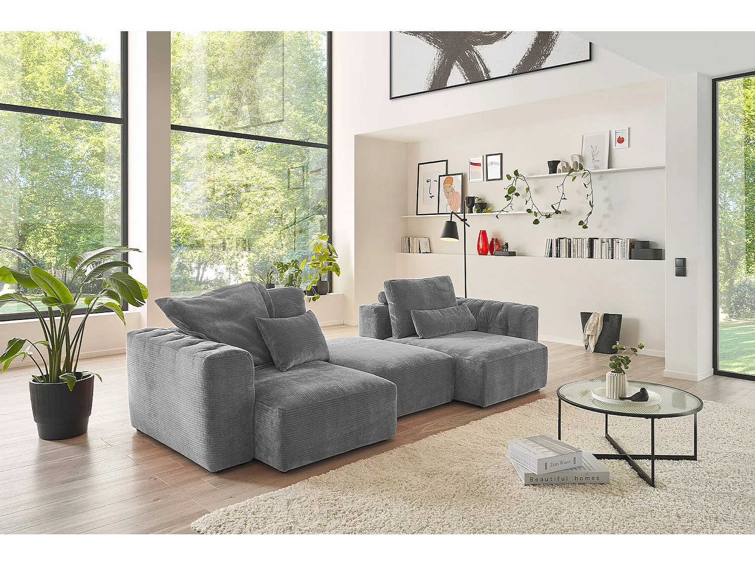 Cuscino Flutter - Grigio Velluto a coste - SEPHI