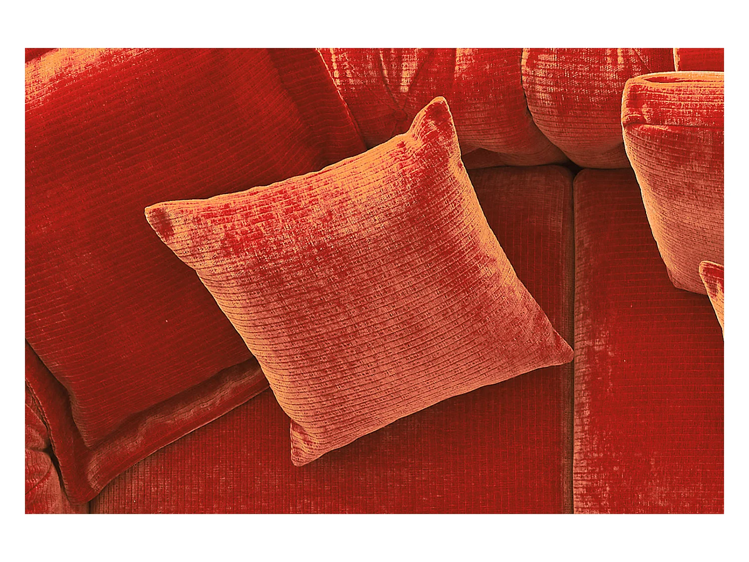 Coussin pointu - Rouge Velours côtelé - SEPHI