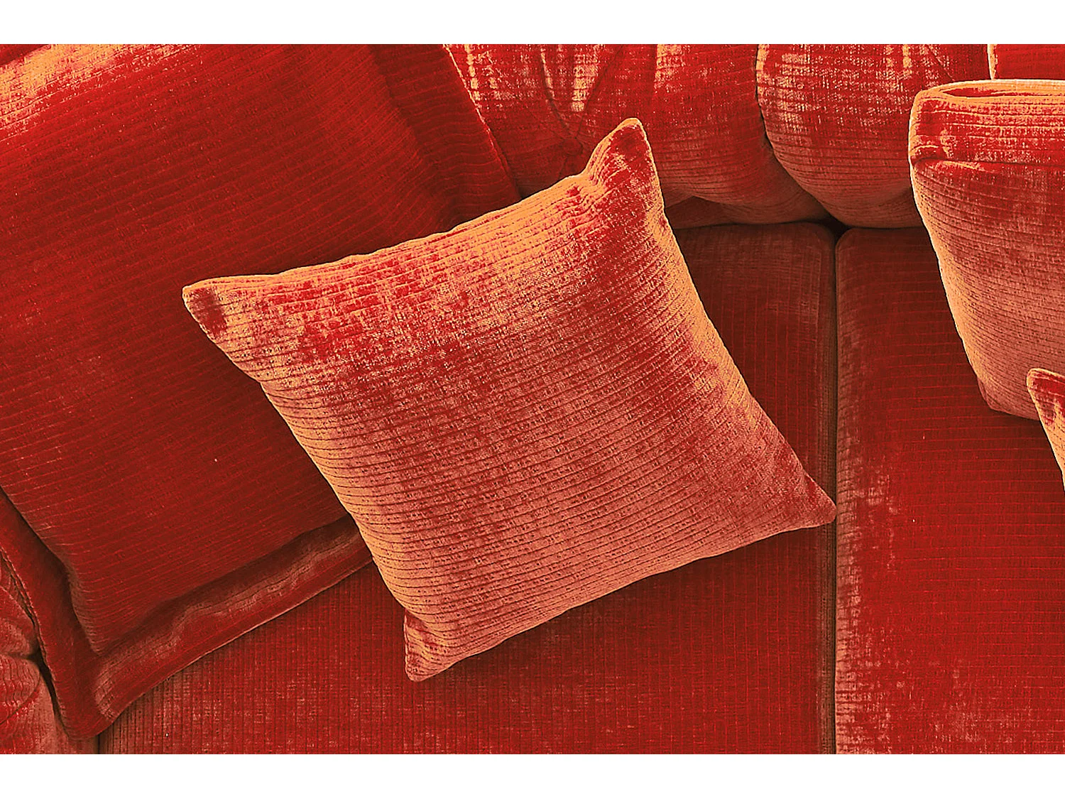Coussin pointu - Rouge Velours côtelé - SEPHI