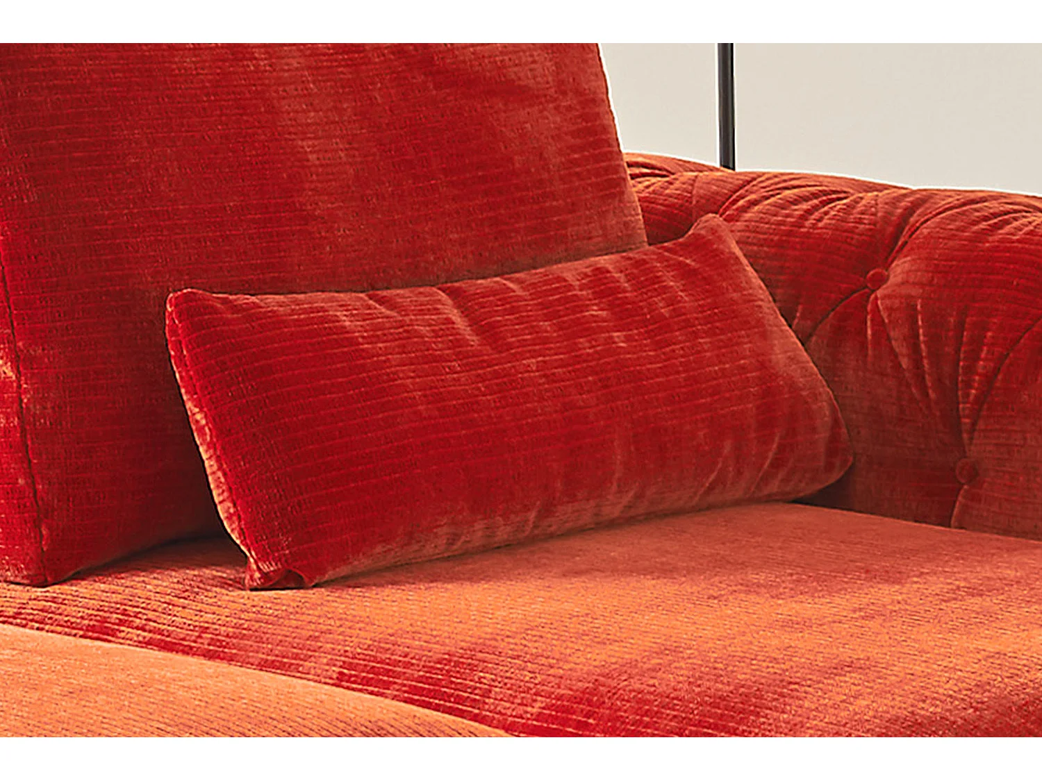 Coussin rénal - Rouge Velours côtelé - SEPHI