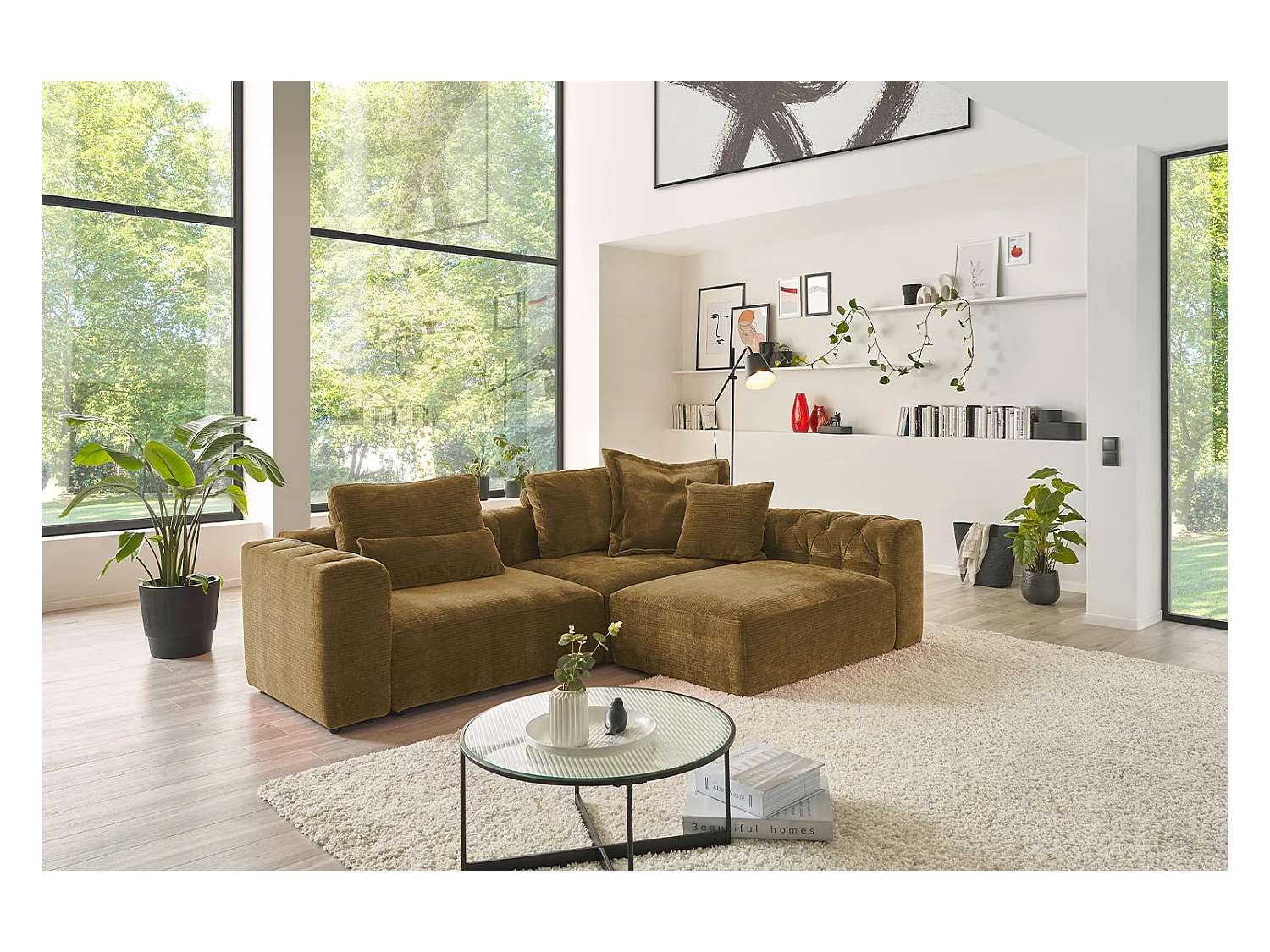 Coussin pointu - marron Velours côtelé - SEPHI