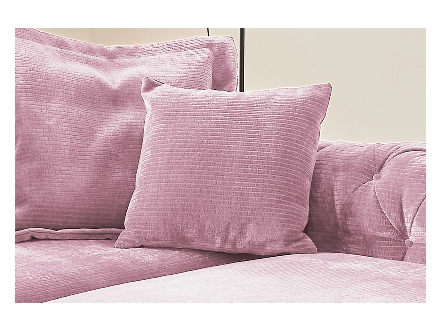 Coussin pointu - Rose Velours côtelé - SEPHI