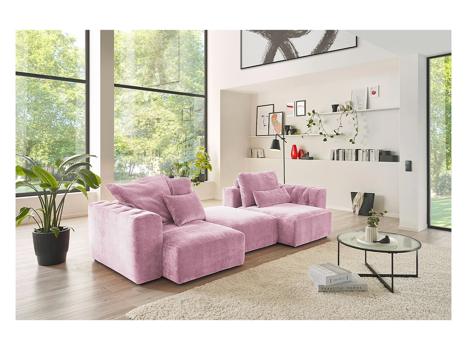 Coussin rénal - Rose Velours côtelé - SEPHI