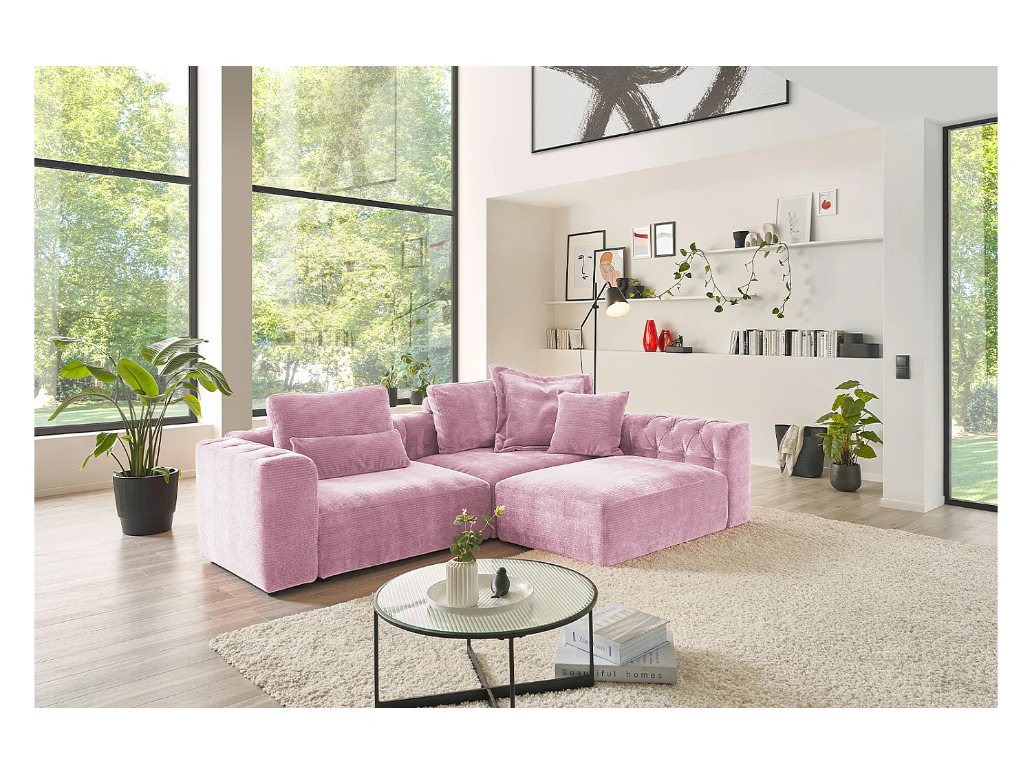 Coussin rénal - Rose Velours côtelé - SEPHI
