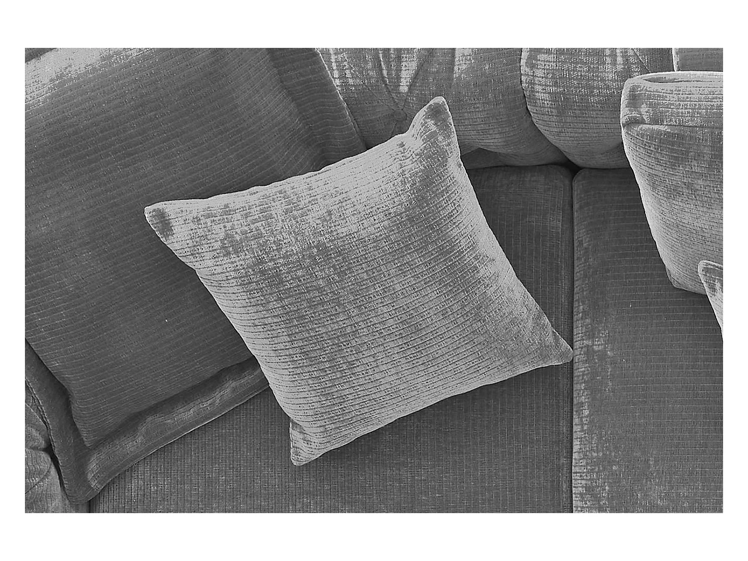 Coussin pointu - Gris Velours côtelé - SEPHI