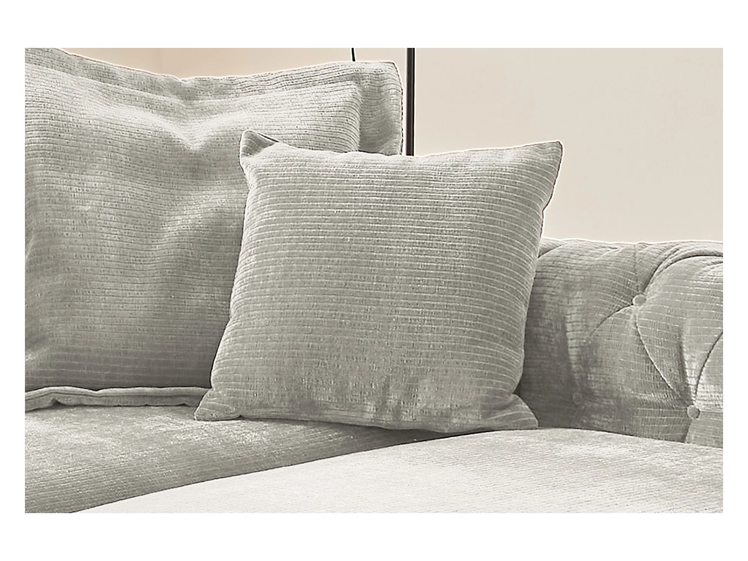 Coussin pointu - argent Velours côtelé - SEPHI