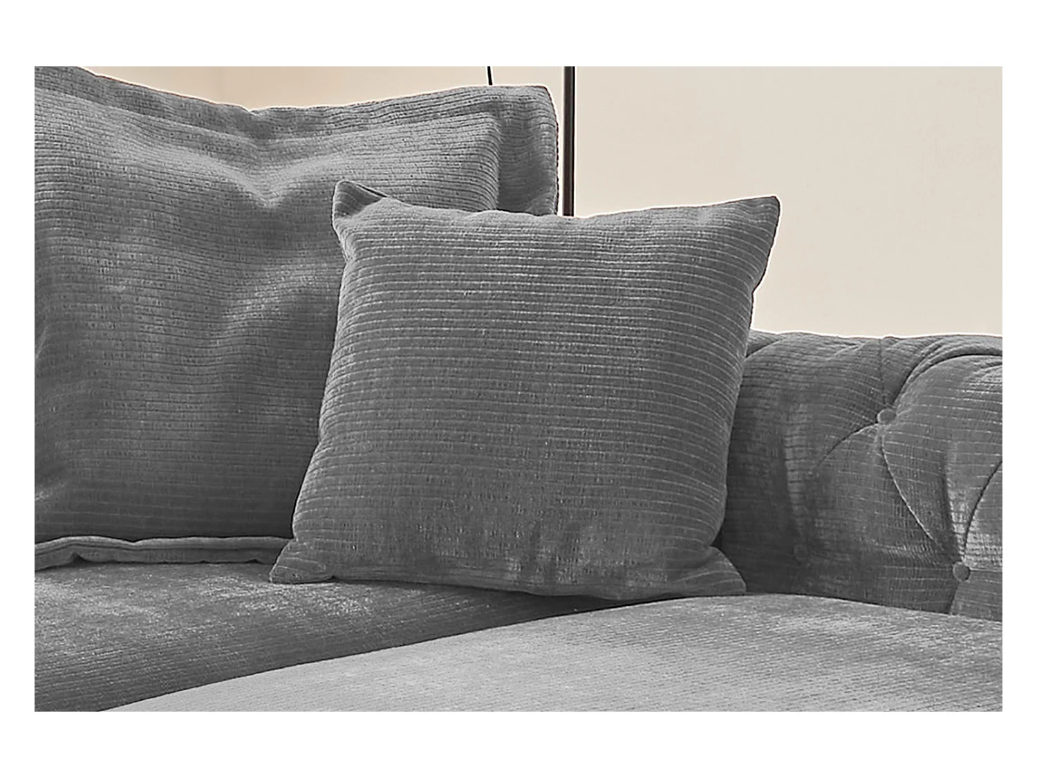 Coussin pointu - Gris Velours côtelé - SEPHI