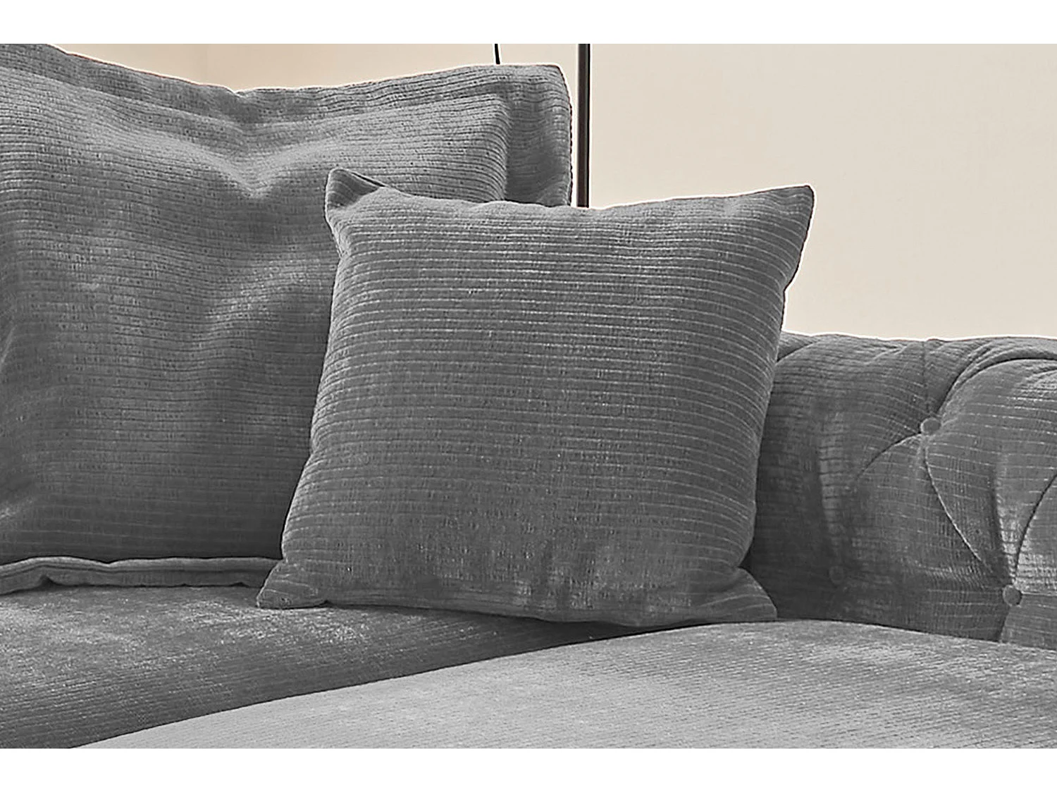 Coussin pointu - Gris Velours côtelé - SEPHI