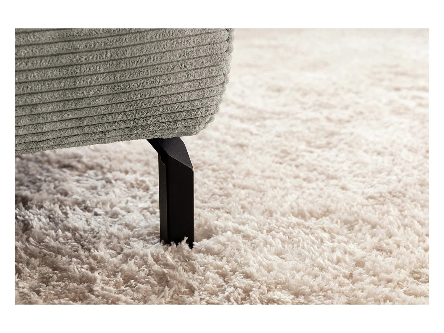 Canapé d'angle - gris pierre Velours côtelé - DELIA