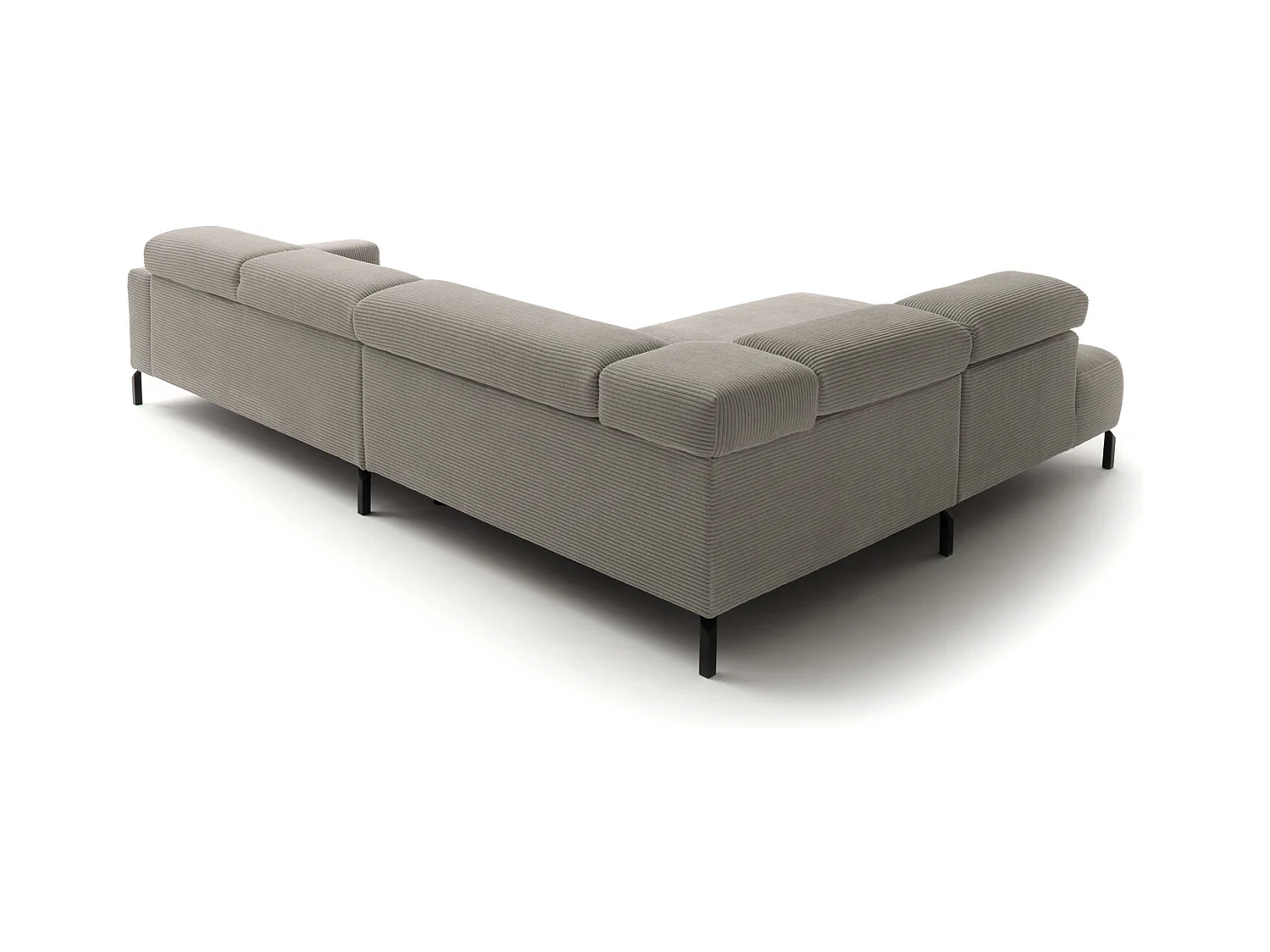 Canapé d'angle - gris pierre Velours côtelé - DELIA