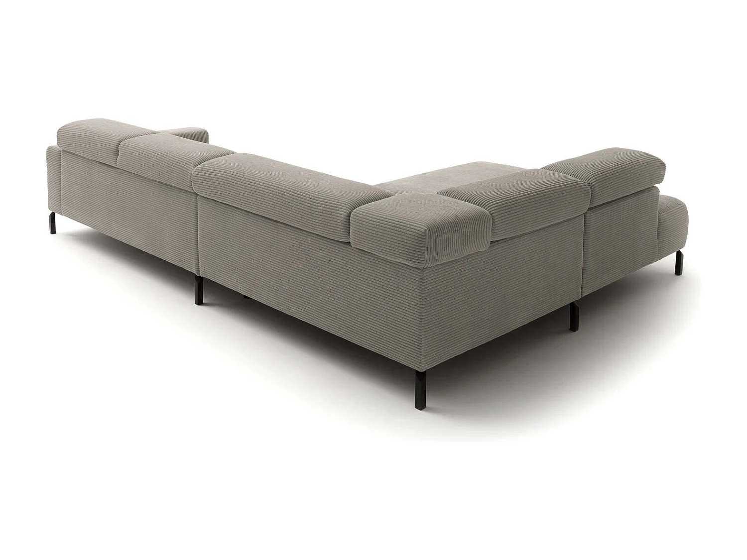 Ecksofa - Steingrau Cord - DELIA