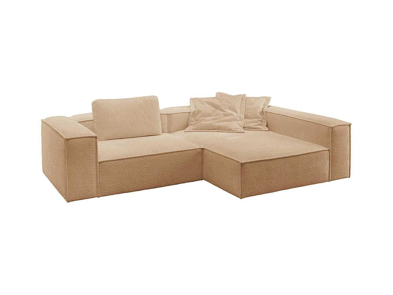 Canapé d'angle - marron tissage plat - CARMO