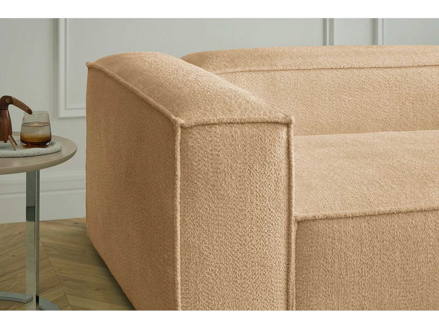 Ecksofa - Braun Flachgewebe - CARMO