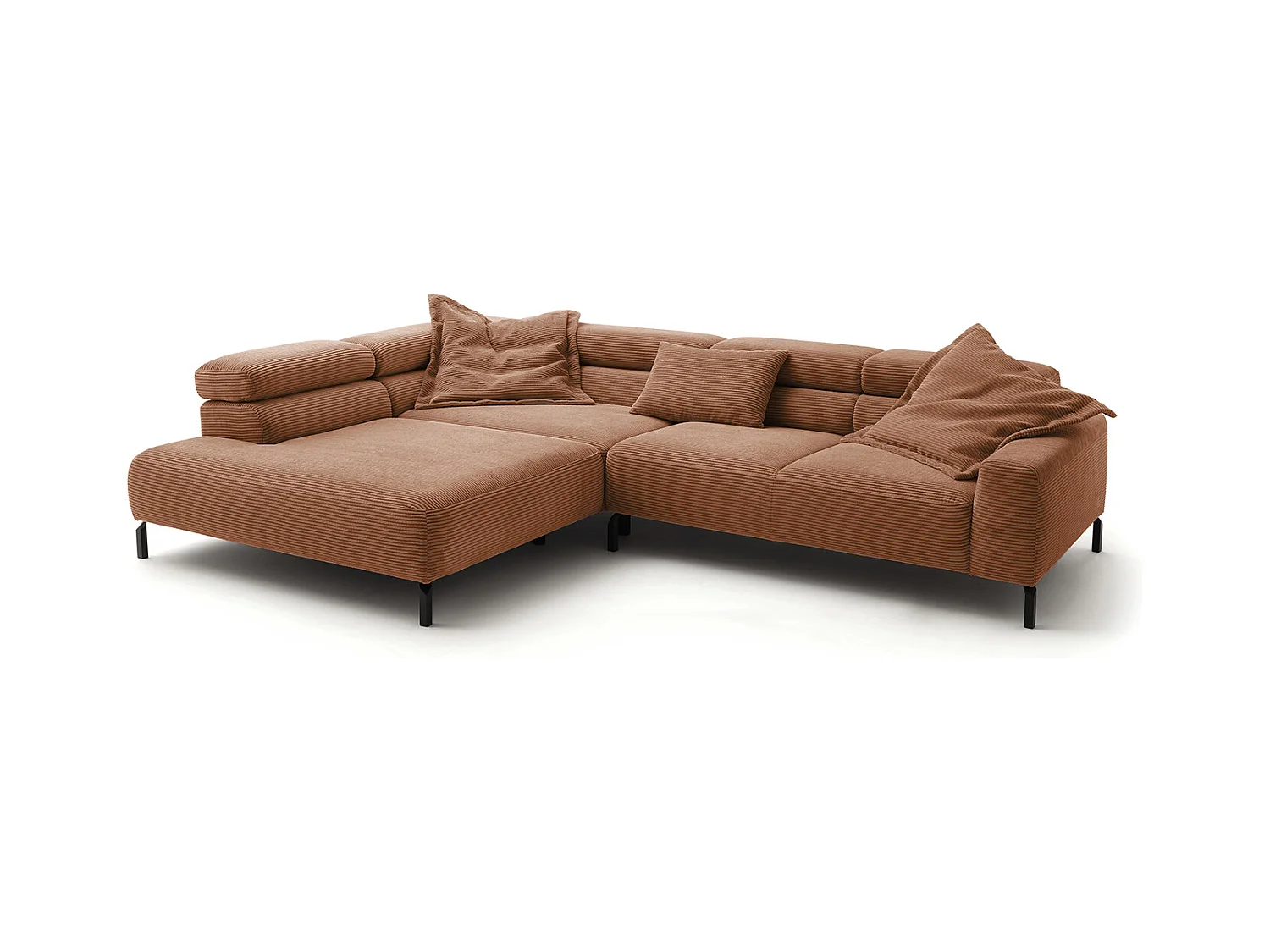 Ecksofa - Braun Cord - DELIA