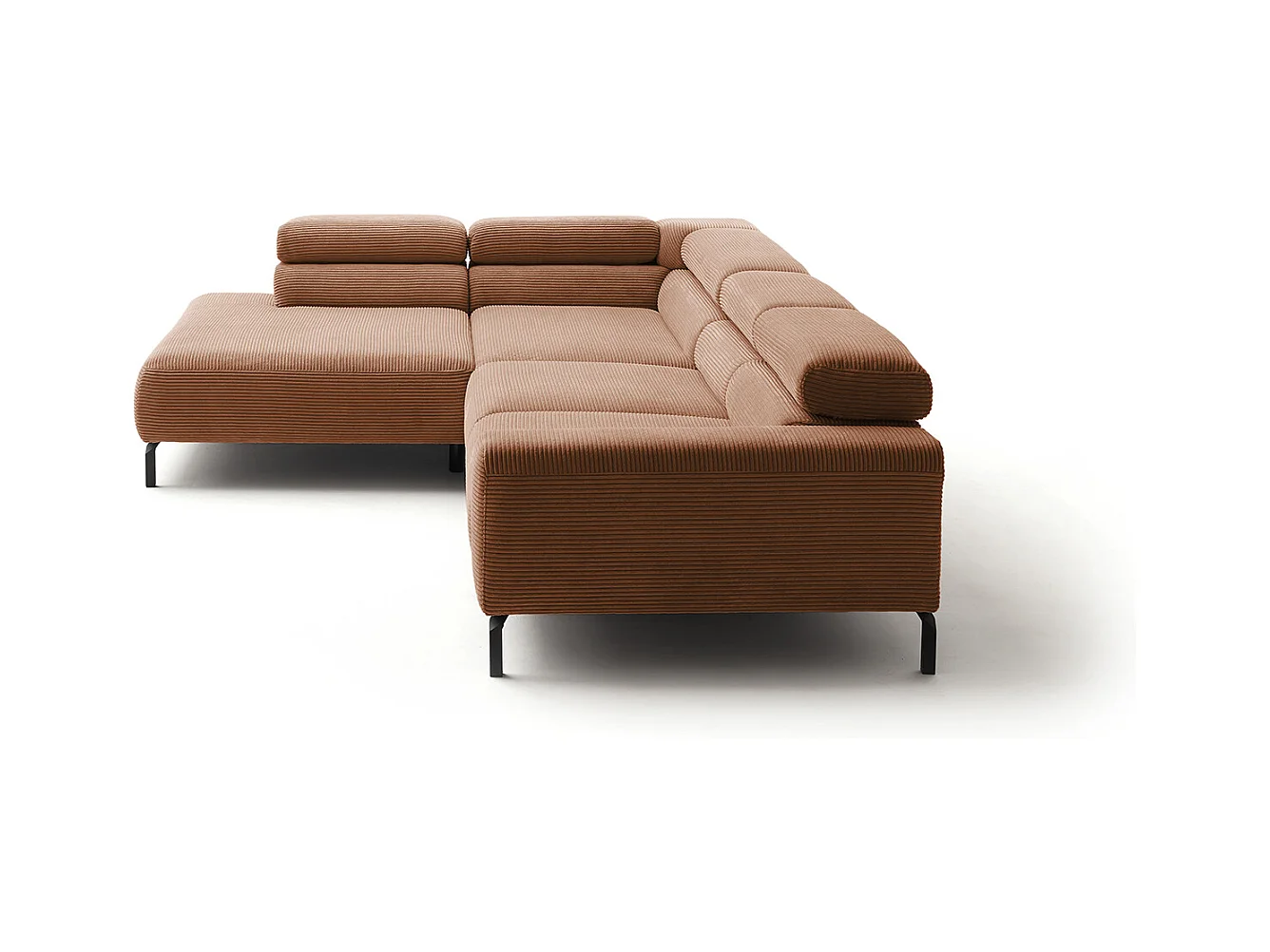 Ecksofa - Braun Cord - DELIA