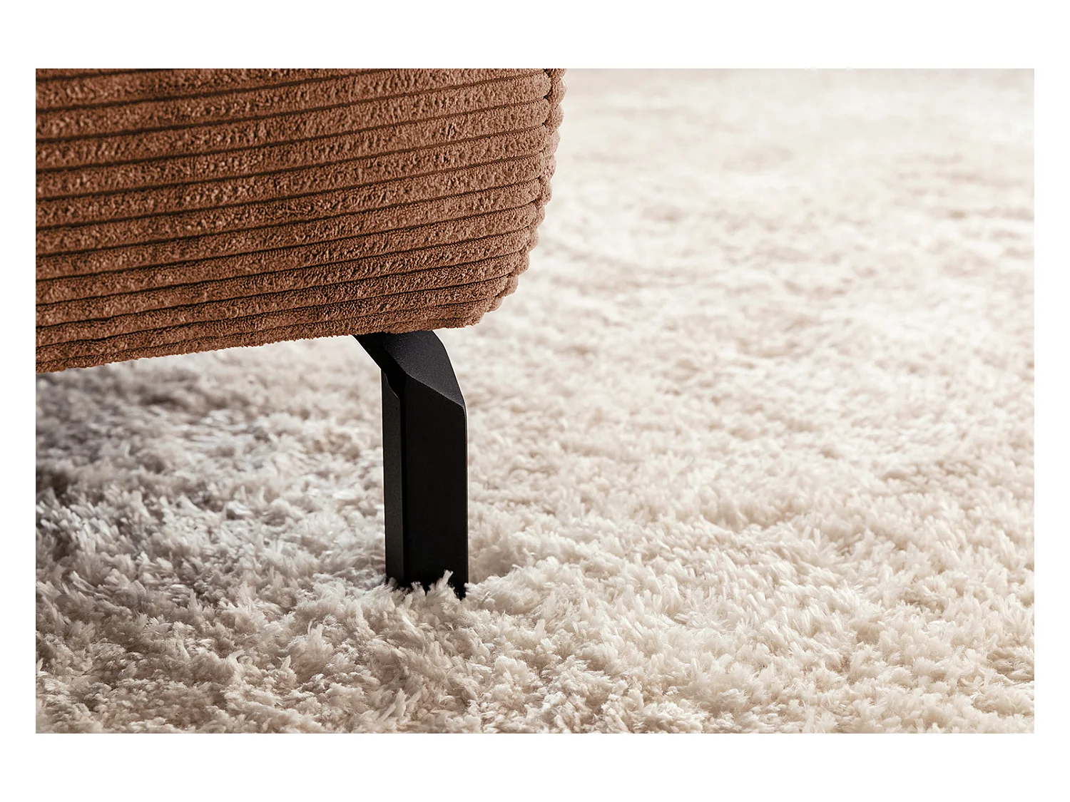 Ecksofa - Braun Cord - DELIA